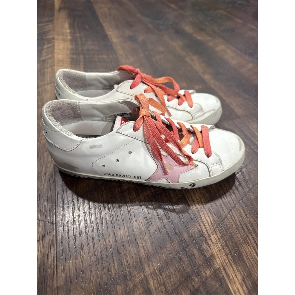 Golden Goose Super-Star Private EDT White Pink Star Sneakers EU 36 US 6 GGDB GUC